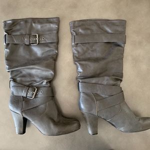 Grey Boots with Buckles